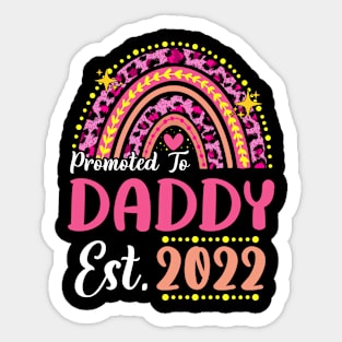 Promoted to Daddy Est.2022 Rainbow Papa to Be New Papa Sticker